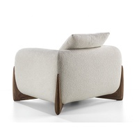 Juego de Sofás de Diseño Moderno para Sala de Estar en Hogar, Hotel o Villa con Base de Madera Maciza, Sofá Individual de Tela de Cachemira y Sofá de Tres Plazas de Terciopelo