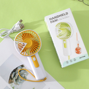 Ventilateur portatif rechargeable USB, petit ventilateur pour usage extérieur avec moteur DC, couleur jaune - Product Image 2