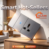 Interrupteur mural intelligent WiFi KLASS 120, norme américaine, panneau en verre, 220V 10A, contrôle tactile, compatible Alexa Google, certifié ETL