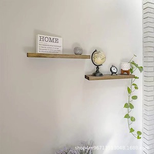 Retro Wooden <b>Wall</b> <b>Mounted</b> <b>Shelf</b> Rectangle Multipurpose Home Decor Living Room Storage Rack - Product Image 3