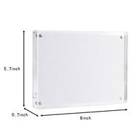 Freistehender Klarer Mini-Acryl-Zylinder-Bilderrahmen Doppelseitiger Magnet-Geschenkrahmen Kleiner Fotorahmen für Desktop-Anzeige