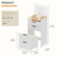 Coiffeuses De Chambre à Couché Avec MiroirCustom Wholesale White Coiffeuse Avec Miroir Et Tabouret