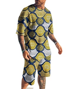 Custom Summer <strong>3D</strong> Graphic Print 2 Piece Jogging Suit Mens <strong>T</strong> <strong>Shirt</strong> and Shorts Set - Product Image 1