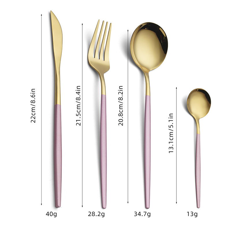4 pièces-rose et or