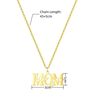 Collana da Donna in Acciaio Inossidabile Placcato Oro 18K con Ciondolo MOM, <span class=keywords><strong>Serie</strong></span> <span class=keywords><strong>LOVE</strong></span>, Regalo per San Valentino e Natale - Product Image 2