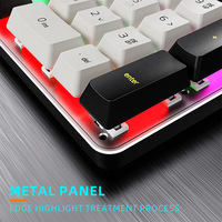 Clavier mécanique de jeu TASSO, nouveau, interrupteurs rouges, 61 touches, anti-ghosting, rétroéclairage RGB, bouton rotatif, câble USB 3.0 détachable, ABS programmable