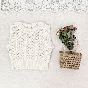 Gilet cardigan en tricot vintage pour bébés filles, collection hiver 2022, vêtements pour enfants, vente en gros 025AS22169 - Product Image 3