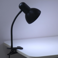 Lampe de table à pince en métal noir pour salle de lecture
