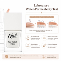Etiqueta privada secado al aire sin olor vegano a base de agua transpirable de larga duración 15ml esmalte de uñas Halal para musulmanes