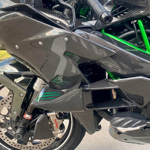 Ailerons inférieurs de moto en fibre de carbone sèche 3K pleine densité OEM pour Kawasaki Ninja H2 <span class=keywords><strong>H2R</strong></span> 2015-2026 - Product Image 6