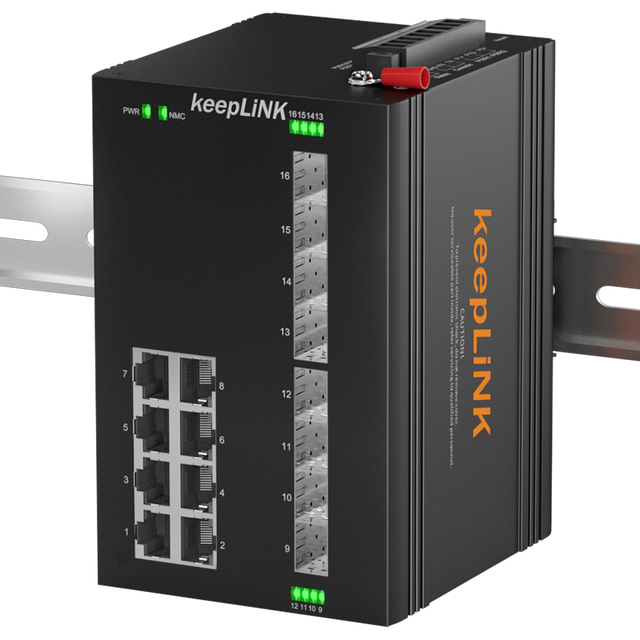16 Port Gigabit POE QoS Outdoor Network Switch for Security System with SNMP Management