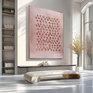 Pintura Moderna Wabi Sabi Rosa sobre Lienzo, Pintura Artesanal para Decoración de Paredes para el Hogar y la Galería - Product Image 5