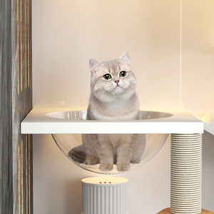 Villa de Lujo Moderna y Espaciosa para Gatos, de Madera, para Interiores, con Cubierta de Vidrio Antipolvo, Diseño con Estampado Animal, Buena Ventilación, Casa Cerrada para Mascotas - Product Image 2
