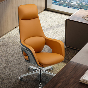 Silla Ejecutiva de Oficina de Cuero con Respaldo Alto, Moderna, Giratoria, Ajustable y con Elevación para CEO o Gerente - Product Image 2