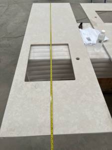 Plan de travail de cuisine commerciale moderne durable en quartz blanc de qualité professionnelle, épaisseur 30 mm, grande dalle, pour murs, sols, tables, intérieur - Product Image 2