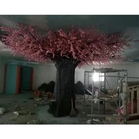 Wholesale 320cm height indoor real touch artificial pink peach blossom tree plant for restaurant decoration