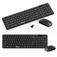 Tam Boyut 101 Tuşlu 2.4G Ofis Sessiz Bilgisayar Klavyesi Multimedya Kablosuz Klavye ve Mouse Seti PC Tablet Laptop için