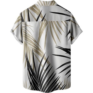 Chemises Hawaïennes Homme Ample Manches Courtes Logo Personnalisé Respirant ODM Col Montant Plage Resort Décontracté Imprimé Soie Été - Product Image 2