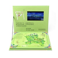 Cadeau promotionnel personnalisé, brochure papier avec écran LCD 7 pouces, impression vidéo, batterie au lithium, mémoire 128M-8GB pour usage professionnel