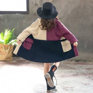 Abrigo de lana para niñas, novedad de invierno 2020, cortavientos de lana para niñas, ropa de abrigo a la moda para niñas, chaqueta cálida con diseño de patchwork - Product Image 2