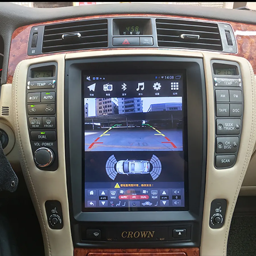 Android 13 RAM 8G ROM 128G Radio mobil GPS Multimedia pemutar Video untuk Toyota Crown 2004-2012 Stereo di dasbor layar Tesla 10.4 inci
