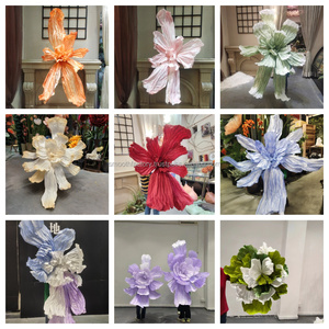 LEDA Handmade Giant <b>Flowers</b> <b>Artificial</b> White <b>Large</b> Paper <b>Flower</b> backdrop for Wedding - Product Image 6