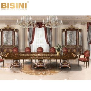 Juego de Mesa y Sillas de Comedor Rectangulares de Estilo Italiano Antiguo, Diseño de Mosaico de Conchas y Flores, Muebles para Comedor Formal - Product Image 5