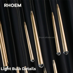 Lustre rond RHOEM RH <span class=keywords><strong>Aquitaine</strong></span> 18''24''30''48'' en laiton massif et verre, LED dimmable, certifié UL, luminaire de plafond - Product Image 6