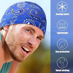 Tela de enfriamiento impresa personalizada transpirable Durag Dome Cap Stretch HD peluca Cap Stocking Elastic 360 Wave Caps para casco de motocicleta - Product Image 2