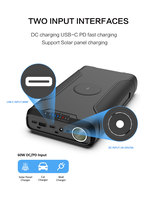 Batterie haute capacité 72000mAh PD 60W banque d'alimentation Portable pour ordinateur portable Camping 10W batterie rechargeable sans fil OEM acceptable