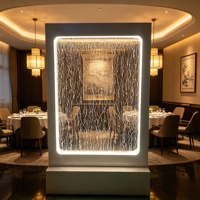 Fontaine murale LED autoportante à cascade d'eau recirculante pour décoration intérieure de mariage, maison, hôtel et usage commercial