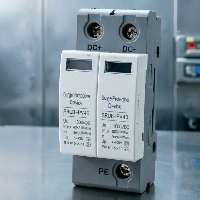 2P DC Surge Protector SPD 1000Vdc 20kA/40kA up 4kV DIN Rail Mount PV Surge Protection Device with CE Certificate