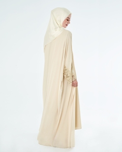 SIPO Eid OEM personnalisé musulman dames jaune décoratif robe plissée islamique modeste robe femmes - Product Image 4