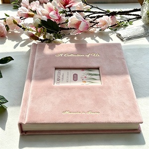 <span class=keywords><strong>Livre</strong></span> d'or de mariage personnalisé élégant, album <span class=keywords><strong>photo</strong></span> 4x6, couverture en velours doux, design à ouverture plate, scrapbook pour la vente en gros - Product Image 3