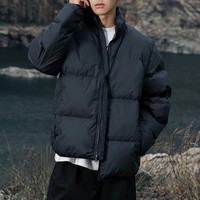 Veste d'hiver épaisse imperméable pour homme, grande taille, avec duvet de canard, col montant, fermeture éclair, style décontracté chic