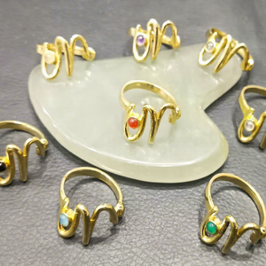Imitation Bohemia Christian <b>Cluster</b> Brass Rings Gold Plated Unisex Gift Jewelry Wholesale Factory Price - Product Image 1