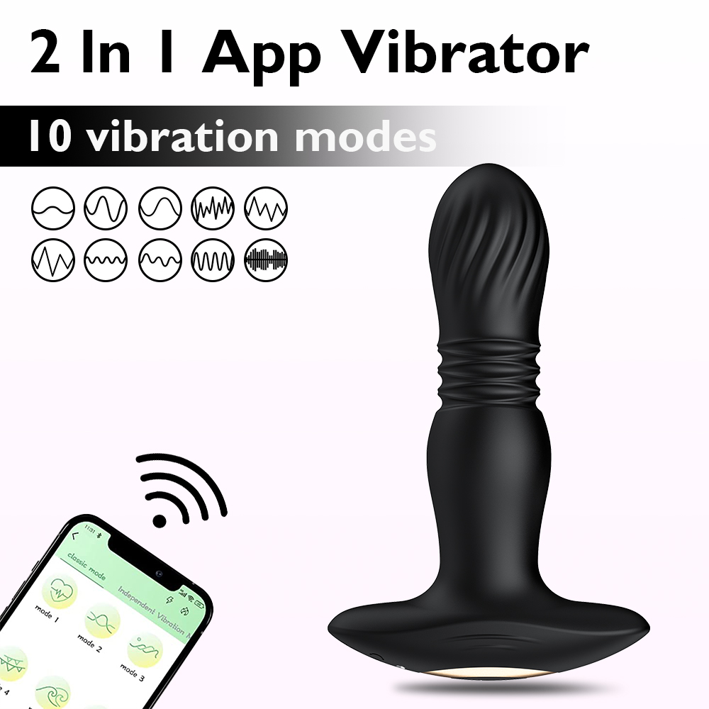 vibrating putt plug Thrusting Vibrating Silicone Butt Plug