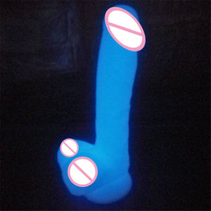 Светящийся в темноте силиконовый фаллоимитатор, неоновый цвет, одинарная плотность фаллоимитатор для женщин, мужчин, анальная, Веселая игра, гей, БДСМ, Вагина, клиторальный - Product Image 4