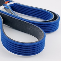 Courroie trapézoïdale en tissu bleu à haute friction, courroie de transmission nervurée colorée, courroie PK enveloppée pour machine d'impression