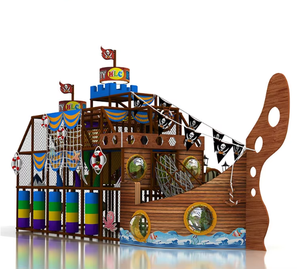 Nave pirata attrezzature parco giochi al coperto con scivolo morbido e piscina palla Playland per i bambini - Product Image 1