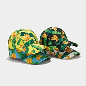 2025 Fruta tropical Patrón de plátano Gorra de béisbol con estampado completo Moda deportiva <span class=keywords><strong>Gorras</strong></span> de compras transpirables - Product Image 3