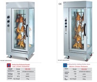 Rôtissoire à poulet électrique verticale EB-206 en acier inoxydable de qualité 304, 7,3 kW (certificat CE), garantie 1 an sur les pièces et le travail