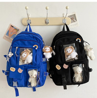 Sac à Dos Kawaii Mignon pour Adolescente, Cartable d'École, Sac de Voyage Grande Capacité, Sac d'École Esthétique en Toile