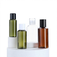 Bouteilles cosmétiques cylindriques en plastique PET de 75 ml, 100 ml, 150 ml, 200 ml avec bouchon à vis, emballage personnalisé pour lotion, impression sérigraphique, couleur rose