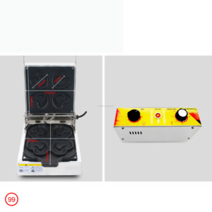 Quán cà phê Quán tráng miệng Máy làm bánh rán hình trái tim 4 lỗ Công suất lớn Thức ăn nhanh Dễ dàng vệ sinh Thiết bị làm bánh thương mại - Product Image 2