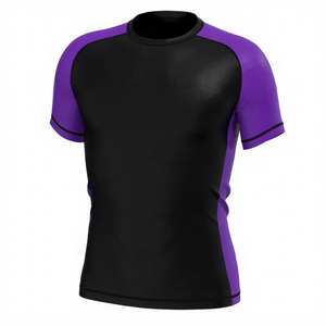 Men's <b>Black</b> Zebra Print Short <b>Sleeve</b> Compression <b>T</b>-<b>Shirt</b> Quick Dry Slim Fit O-Neck Sporty Design Custom LOGO Sublimation Design - Product Image 2