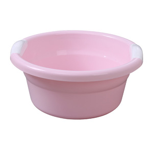 Plastic Wash Basin Round Pink For Household Use With Handles - Product Image 1