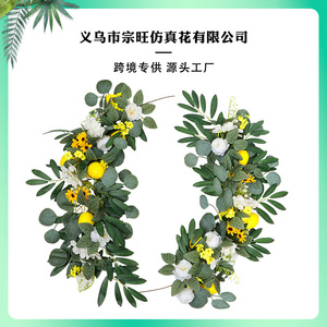 Vigne artificielle de citron Zongwang à suspendre, 30cm-100cm, fleur en soie, décoration intérieure, accessoires de mariage et d'extérieur - Product Image 2