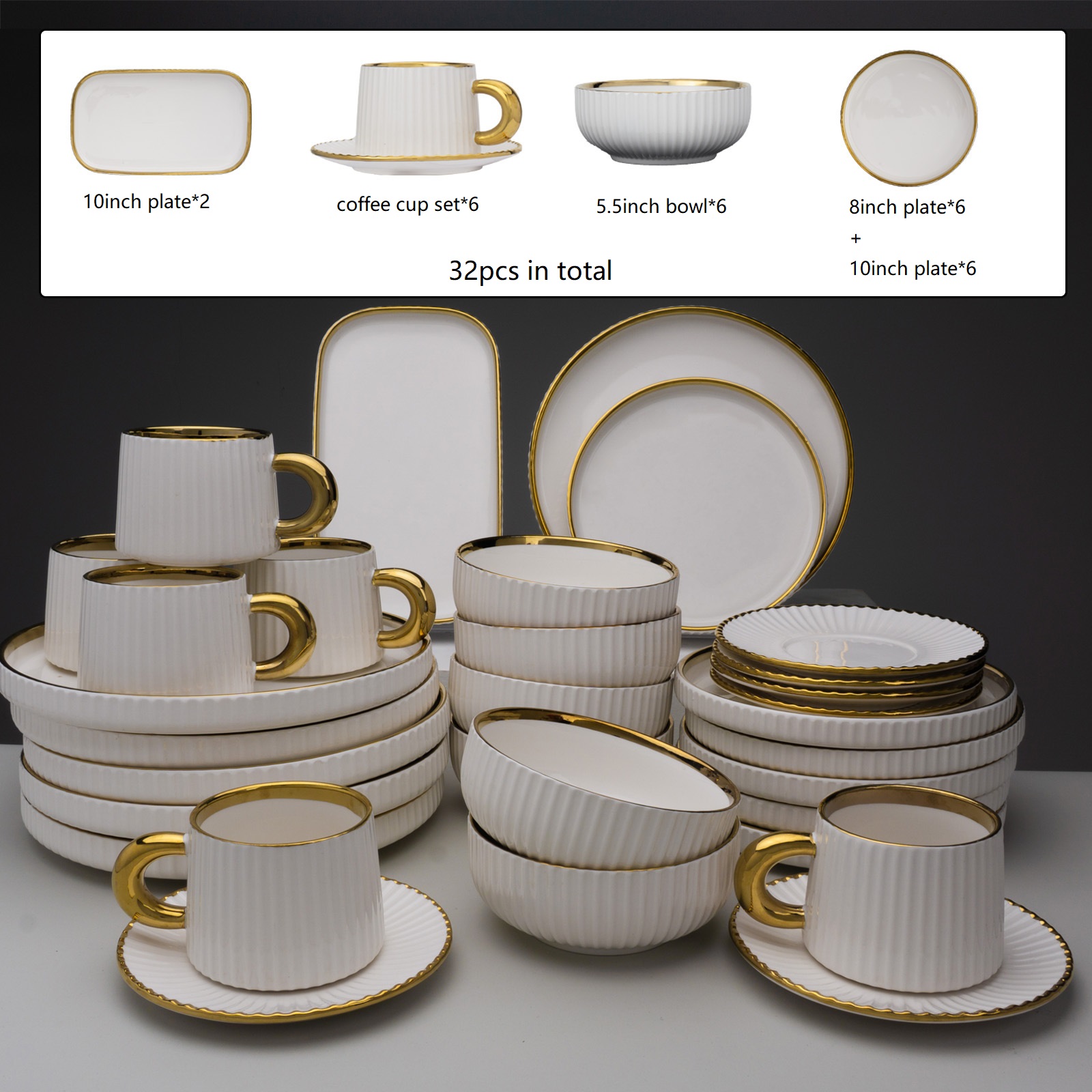 Ensemble or blanc - 6 personnes