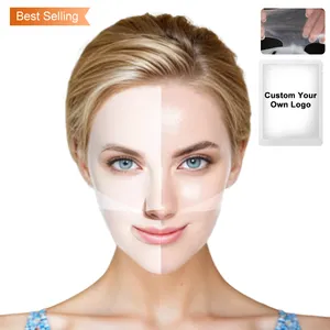 Máscara de hidrogel para cuidados com a pele facial, máscara personalizada coreana de colágeno preto branco azul rosa